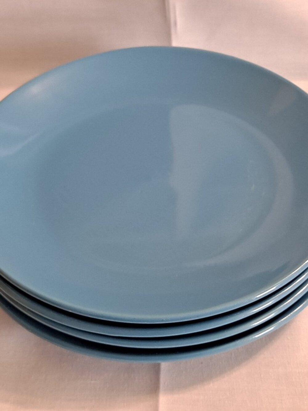 Set 4 Royal Norfolk Solid BLUE 7 1/2" Salad PLATES Dessert Bread Butter
